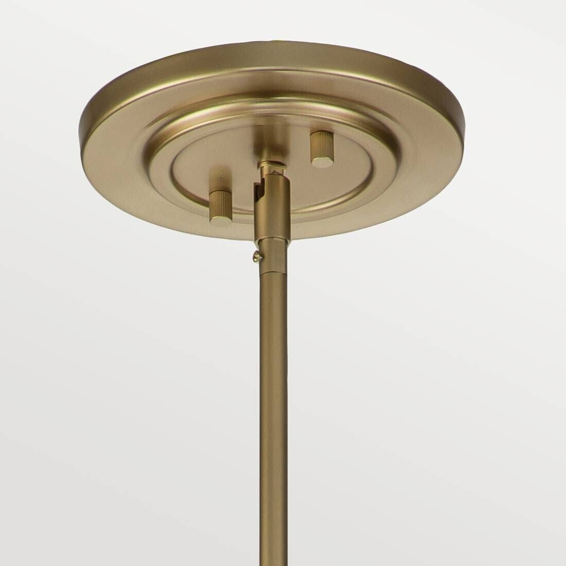 Modern Brass Finish Geometric 3-Light Chandelier with Ribbed Glass Shade for Living Room