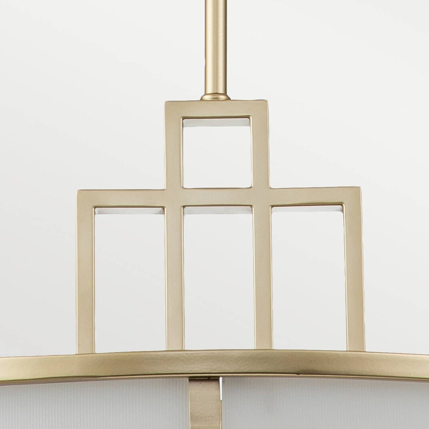 Modern Brass Finish Geometric 3-Light Chandelier with Ribbed Glass Shade for Living Room