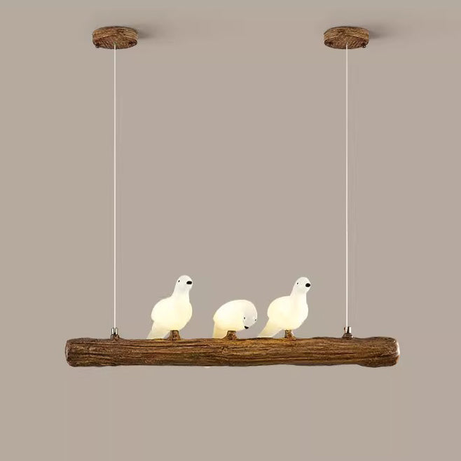 Vintage Resin Branch Glass Shade Chandelier for Living Room, 3-17 Lights