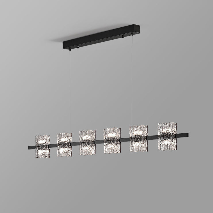 Nordic Iron and Resin Square LED Chandelier for Dining Room Island Décor