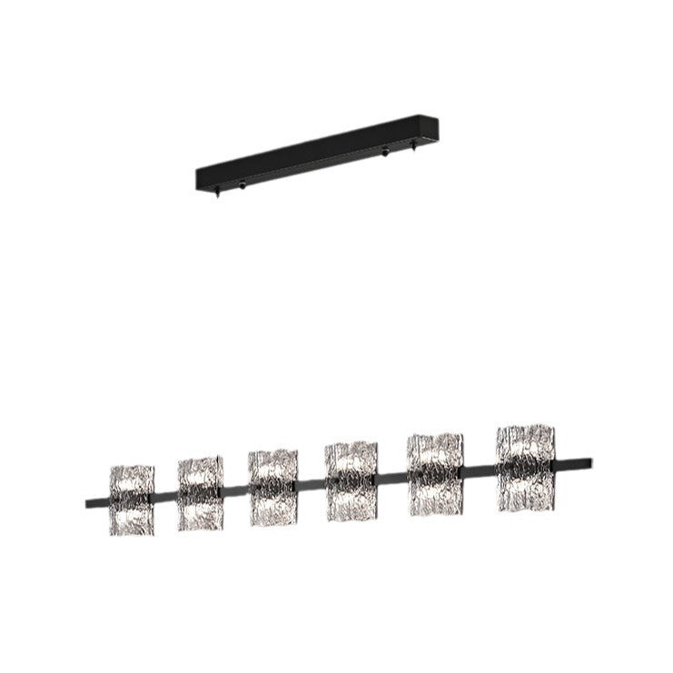 Nordic Iron and Resin Square LED Chandelier for Dining Room Island Décor