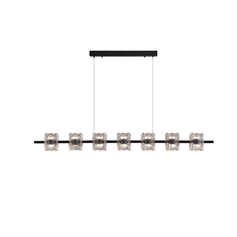 Nordic Iron and Resin Square LED Chandelier for Dining Room Island Décor