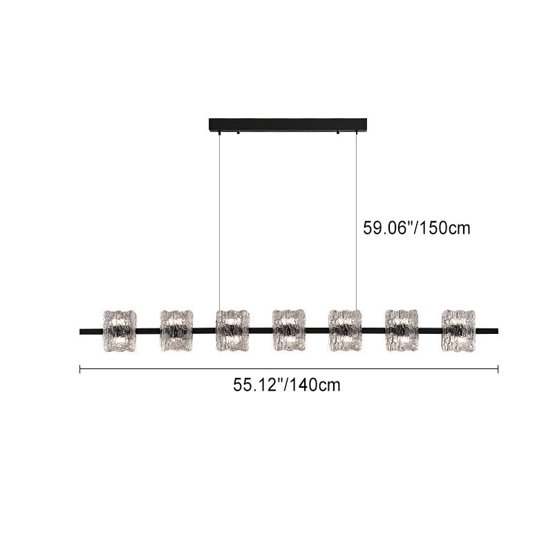 Nordic Iron and Resin Square LED Chandelier for Dining Room Island Décor