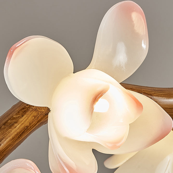 Elegant Vintage Resin Lotus Petal Glass Chandelier for Living Room 7-13 Lights