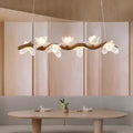 Elegant Vintage Resin Lotus Petal Glass Chandelier for Living Room 7-13 Lights