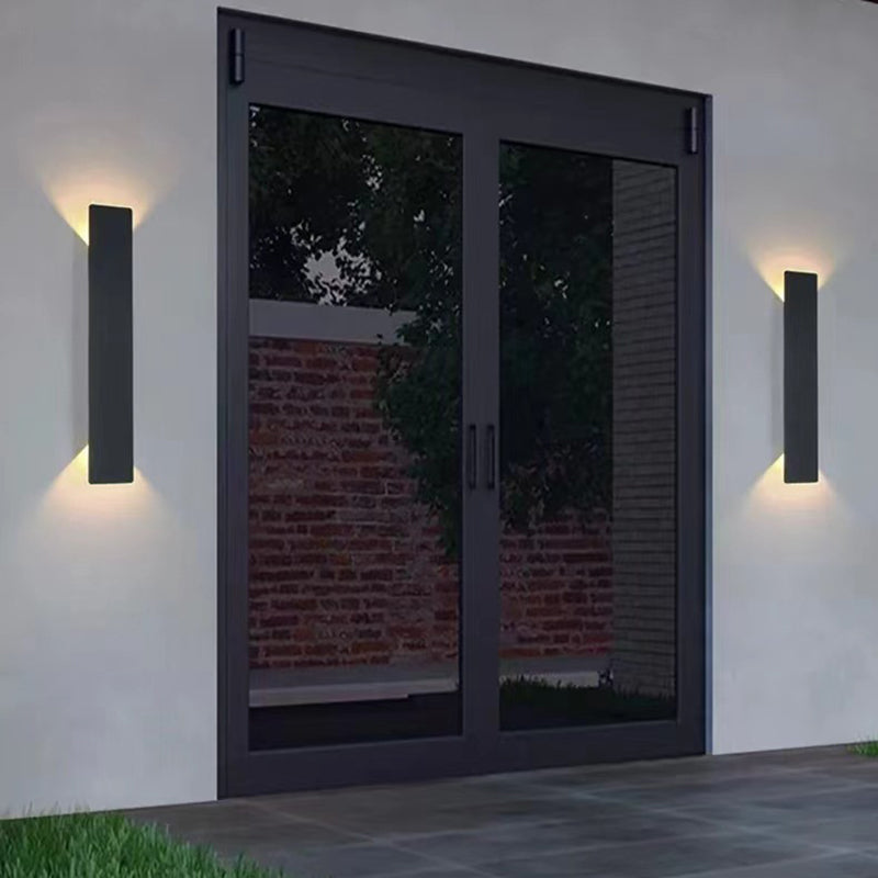Sleek Gray Aluminum LED Waterproof Wall Sconce for Outdoor Patio Lighting