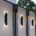 Sleek Gray Aluminum LED Waterproof Wall Sconce for Outdoor Patio Lighting