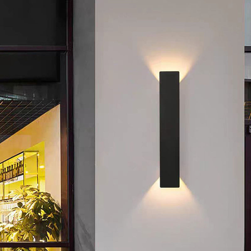 Sleek Gray Aluminum LED Waterproof Wall Sconce for Outdoor Patio Lighting