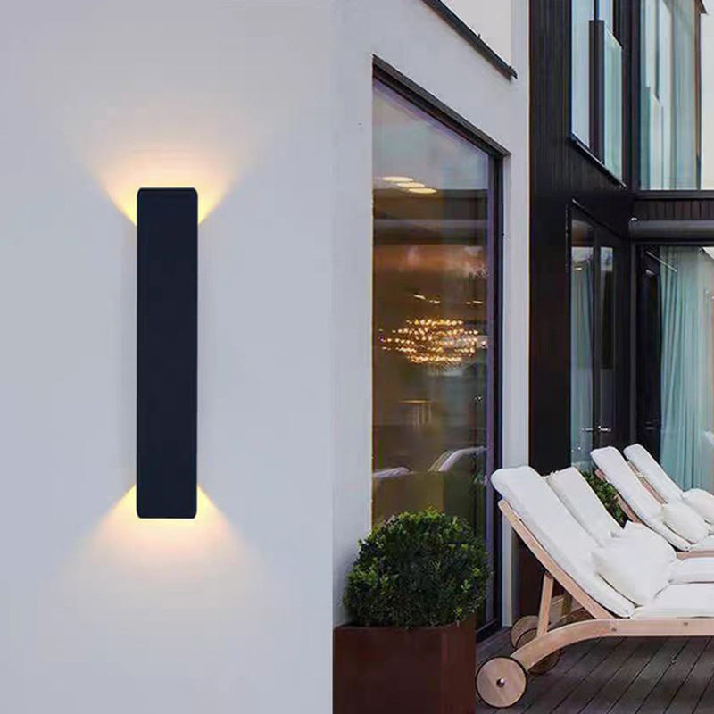 Sleek Gray Aluminum LED Waterproof Wall Sconce for Outdoor Patio Lighting