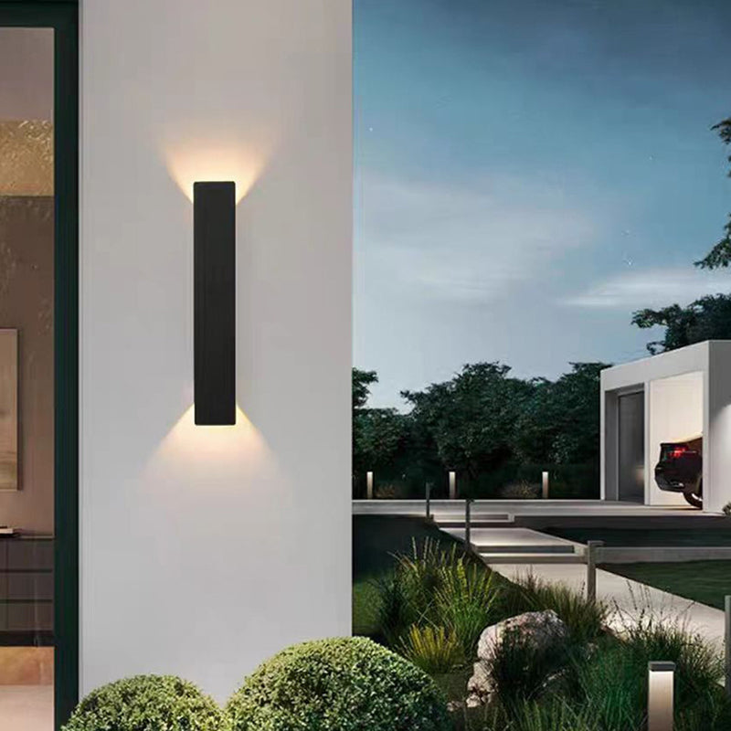 Sleek Gray Aluminum LED Waterproof Wall Sconce for Outdoor Patio Lighting