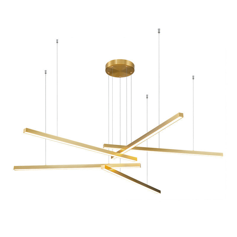 Sleek Modern Aluminum & Acrylic LED Chandelier for Living Room Decor