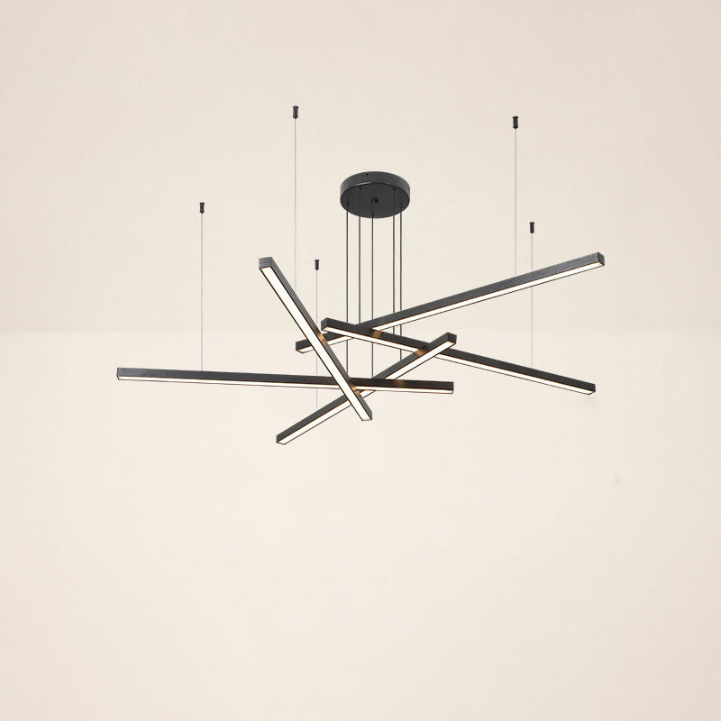 Sleek Modern Aluminum & Acrylic LED Chandelier for Living Room Decor