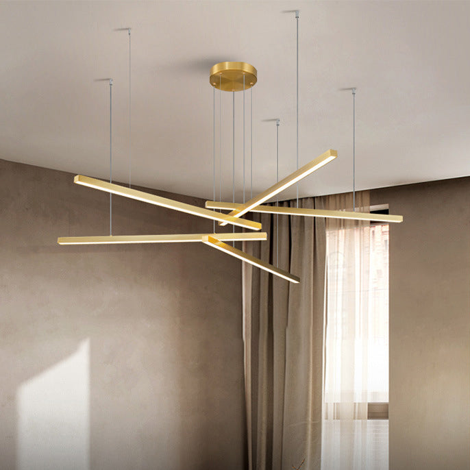 Sleek Modern Aluminum & Acrylic LED Chandelier for Living Room Decor