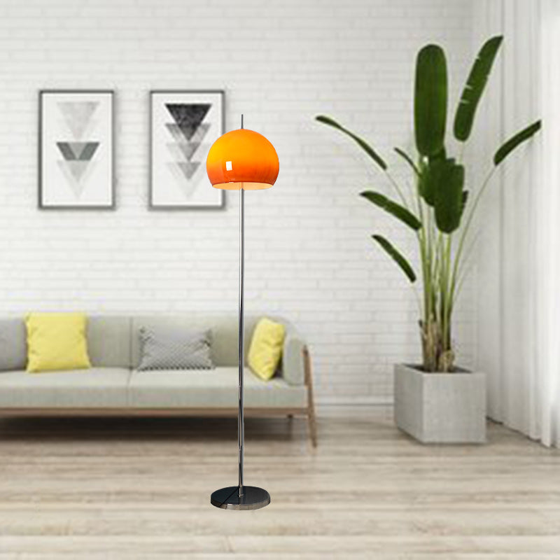 Mid-Century Modern 2-Light Mushroom Floor Lamp in Iron & Acrylic for Living Room