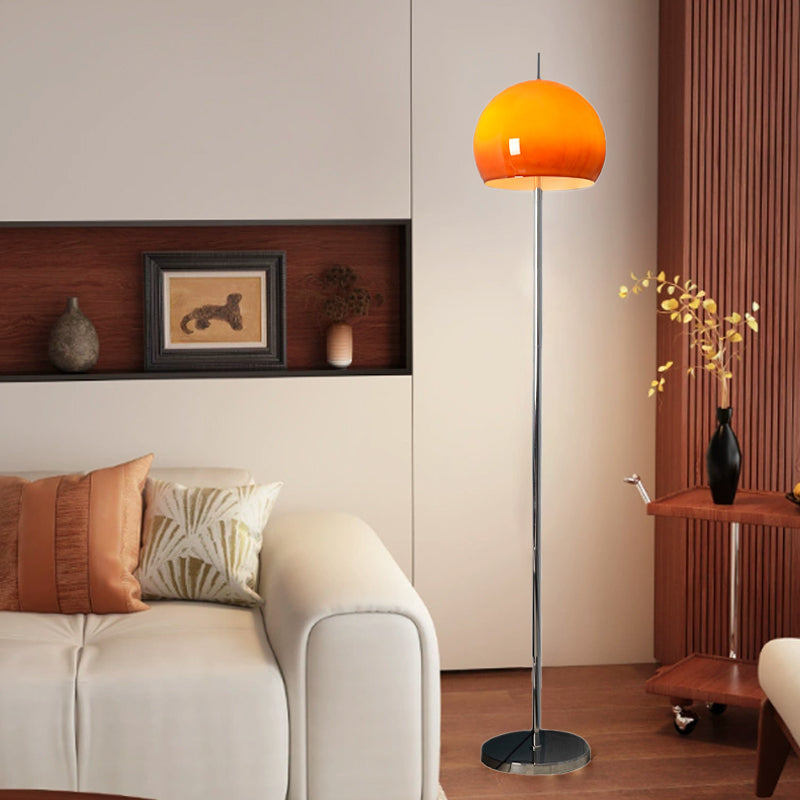 Mid-Century Modern 2-Light Mushroom Floor Lamp in Iron & Acrylic for Living Room