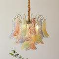 Vibrant Shell Glass Iron Chandelier, 5/6-Light for Living Room Decor