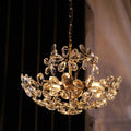 Elegant French Copper Floral Chandelier with Crystal for Bedroom Lighting