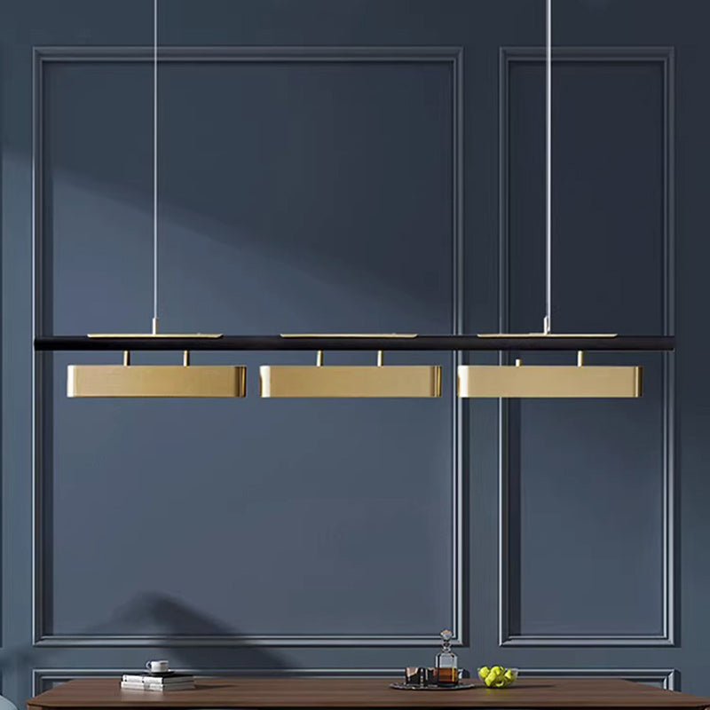 Sleek Stainless Steel LED Linear Chandelier for Modern Dining Room