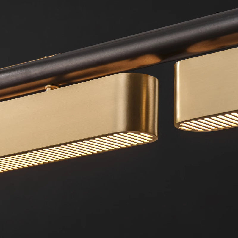 Sleek Stainless Steel LED Linear Chandelier for Modern Dining Room