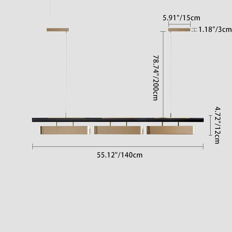 Sleek Stainless Steel LED Linear Chandelier for Modern Dining Room
