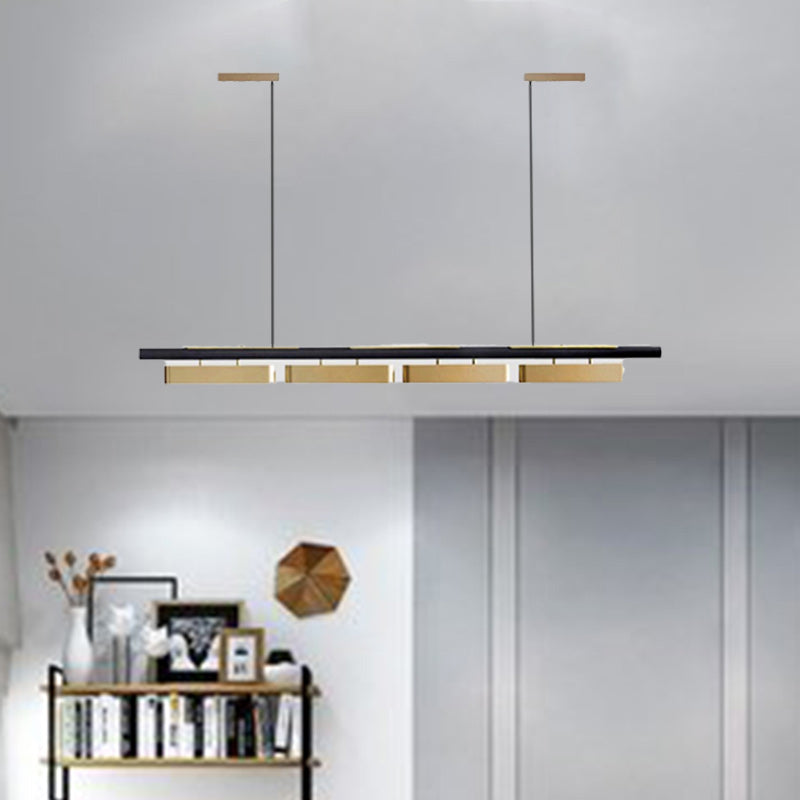 Sleek Stainless Steel LED Linear Chandelier for Modern Dining Room