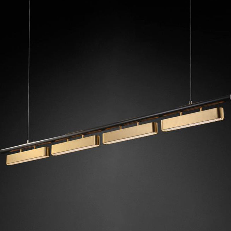 Sleek Stainless Steel LED Linear Chandelier for Modern Dining Room