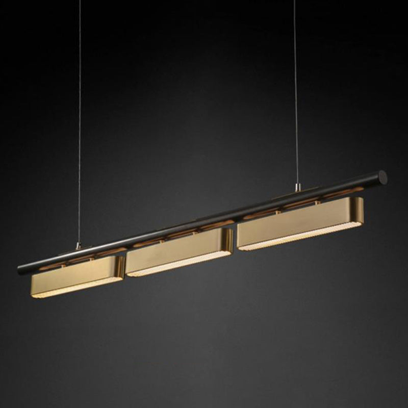Sleek Stainless Steel LED Linear Chandelier for Modern Dining Room