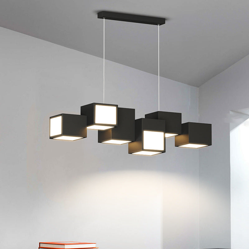 Scandinavian LED Island Chandelier Iron & Acrylic for Dining Room