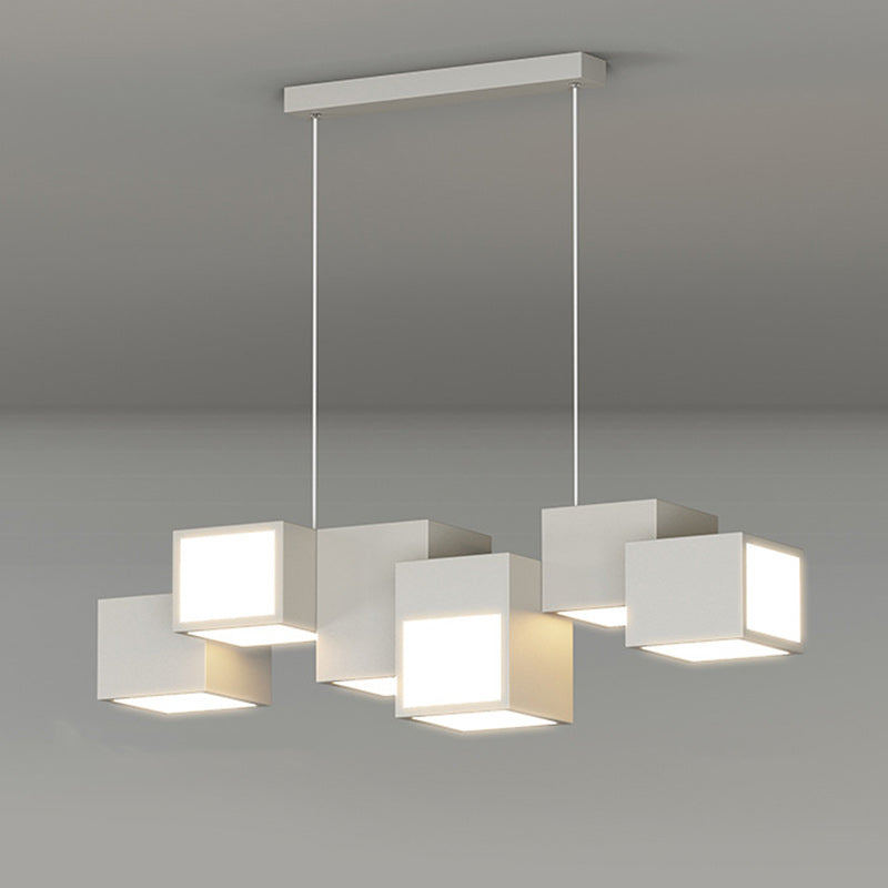 Scandinavian LED Island Chandelier Iron & Acrylic for Dining Room