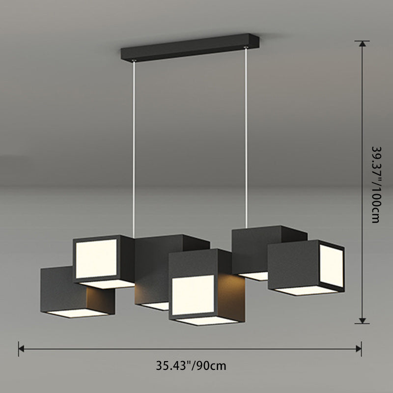 Scandinavian LED Island Chandelier Iron & Acrylic for Dining Room