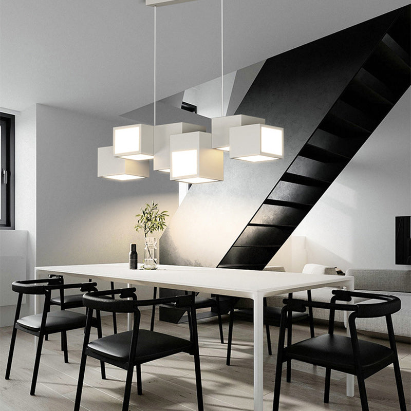 Scandinavian LED Island Chandelier Iron & Acrylic for Dining Room