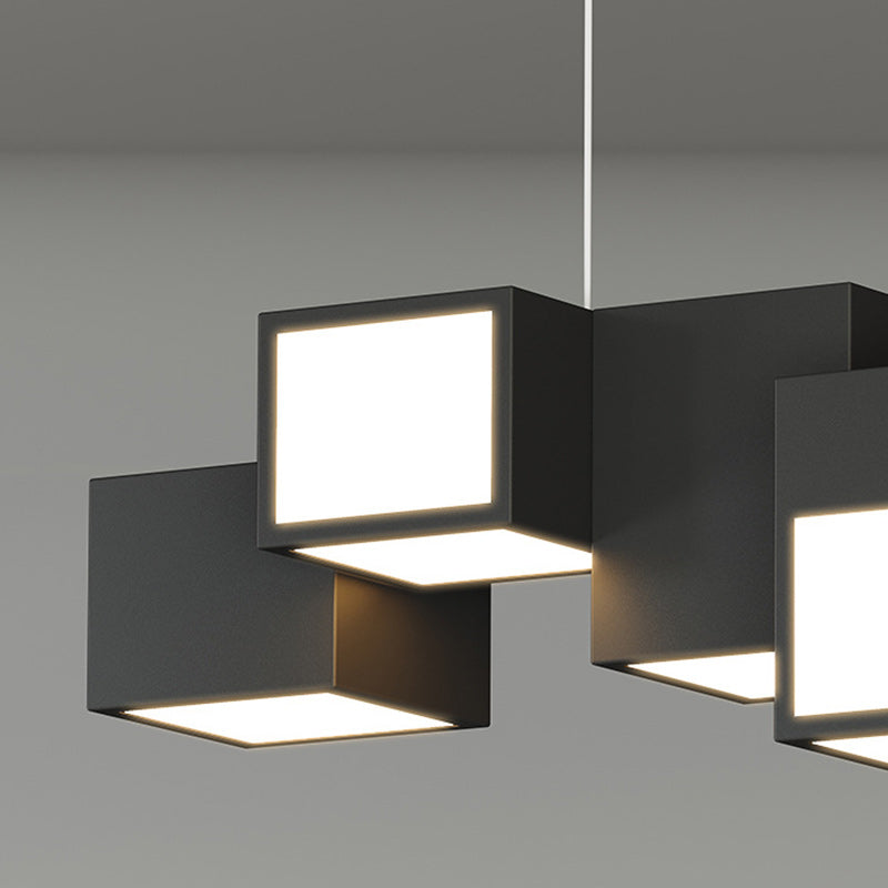 Scandinavian LED Island Chandelier Iron & Acrylic for Dining Room