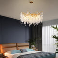 Elegant Round Aluminum Crystal Chandelier for Living Room - 9/12/14 Lights
