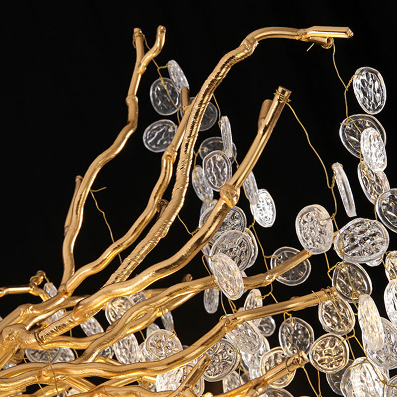 Elegant Round Aluminum Crystal Chandelier for Living Room - 9/12/14 Lights