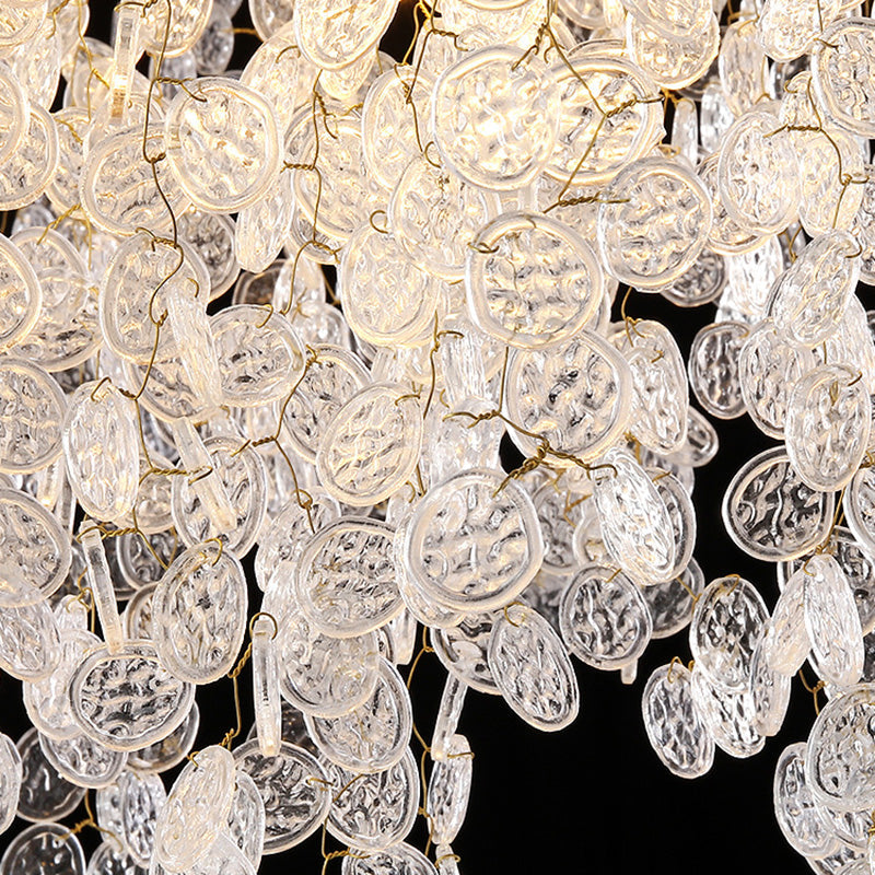 Elegant Round Aluminum Crystal Chandelier for Living Room - 9/12/14 Lights