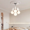 Scandinavian Cream Resin Love Heart Chandelier for Kids' Bedroom