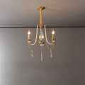 Elegant French Pearl Round Iron Crystal Chandelier for Living Room