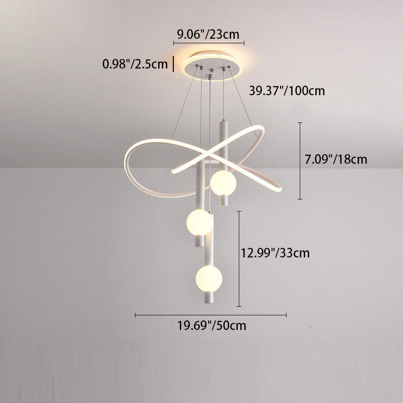Scandinavian LED Chandelier with Aluminum & Acrylic for Modern Bedroom