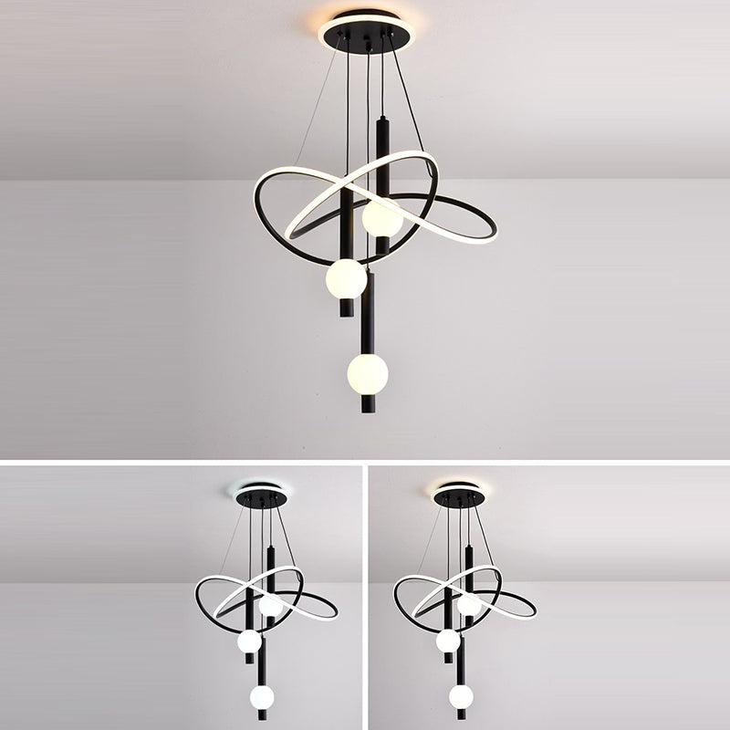 Scandinavian LED Chandelier with Aluminum & Acrylic for Modern Bedroom