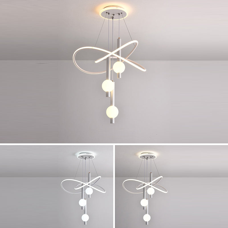Scandinavian LED Chandelier with Aluminum & Acrylic for Modern Bedroom