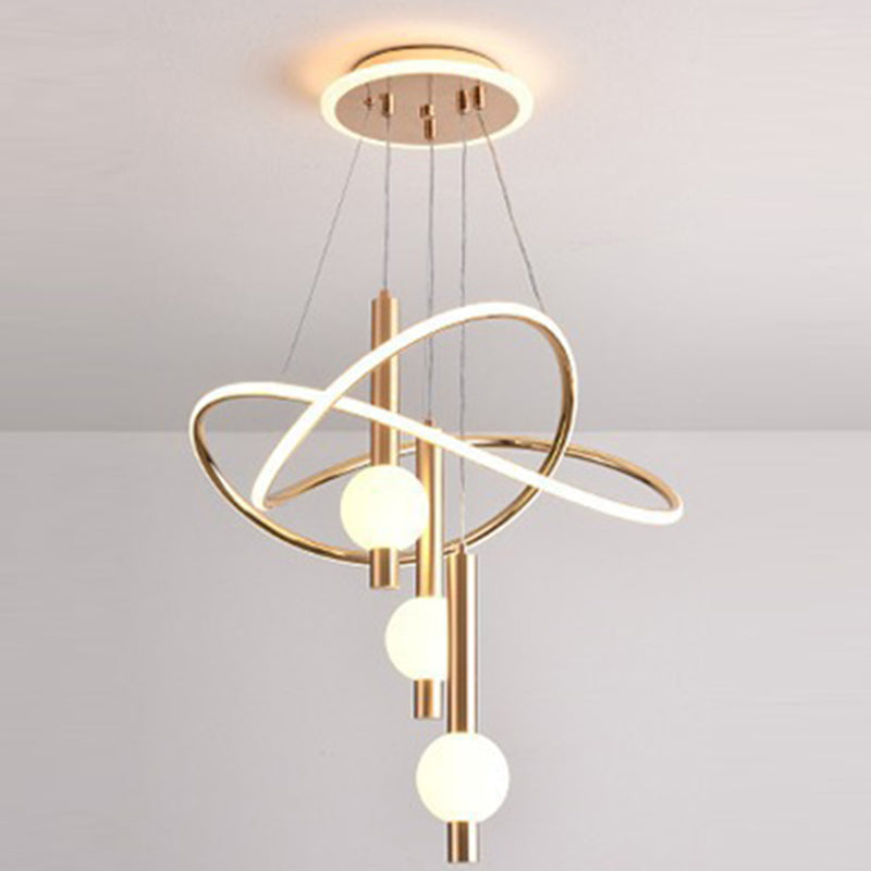 Scandinavian LED Chandelier with Aluminum & Acrylic for Modern Bedroom