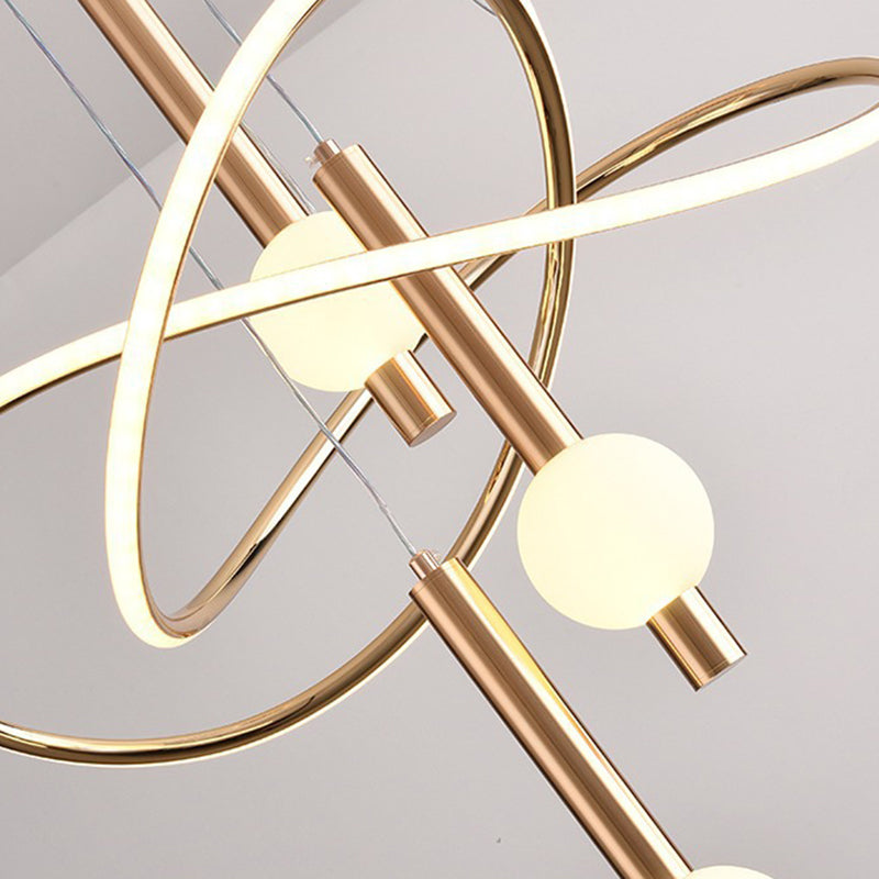 Scandinavian LED Chandelier with Aluminum & Acrylic for Modern Bedroom