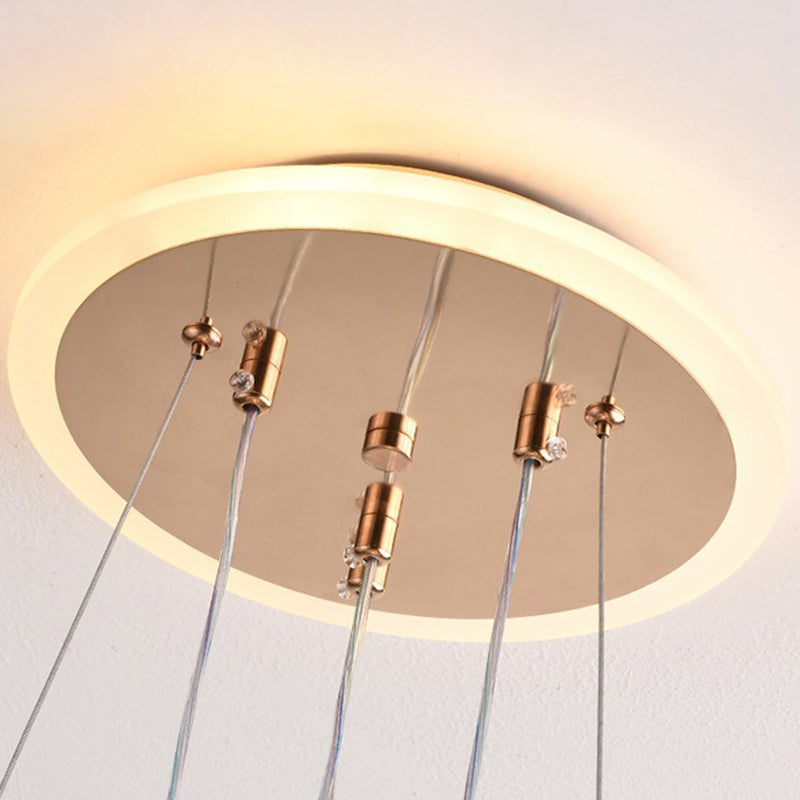 Scandinavian LED Chandelier with Aluminum & Acrylic for Modern Bedroom