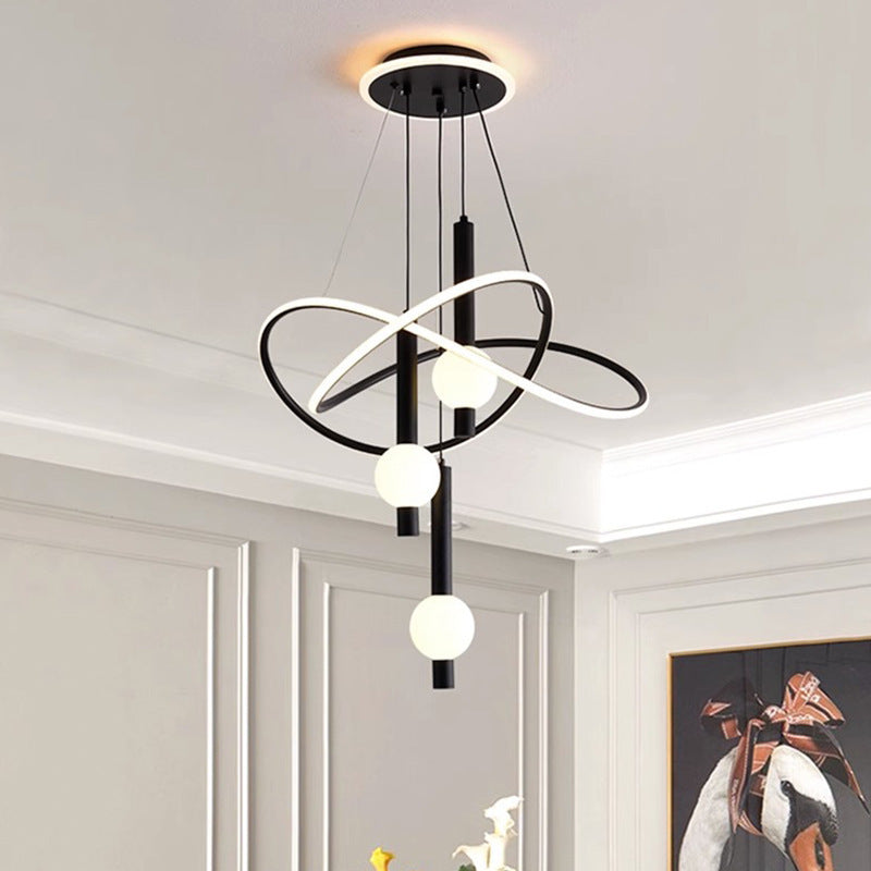 Scandinavian LED Chandelier with Aluminum & Acrylic for Modern Bedroom