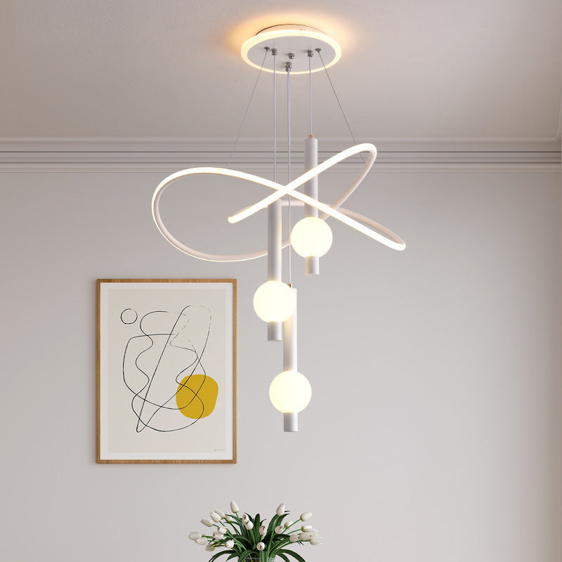 Scandinavian LED Chandelier with Aluminum & Acrylic for Modern Bedroom