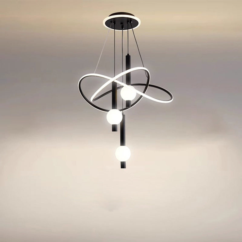 Scandinavian LED Chandelier with Aluminum & Acrylic for Modern Bedroom