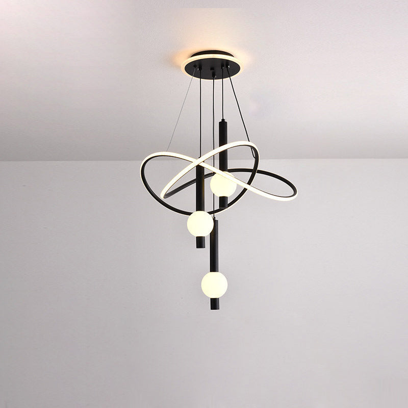 Scandinavian LED Chandelier with Aluminum & Acrylic for Modern Bedroom