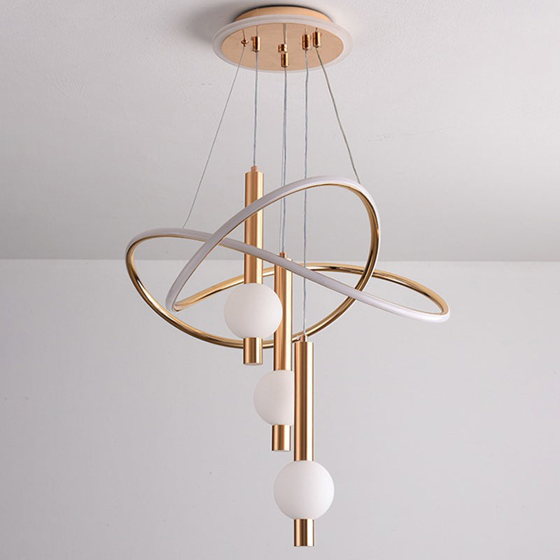 Scandinavian LED Chandelier with Aluminum & Acrylic for Modern Bedroom