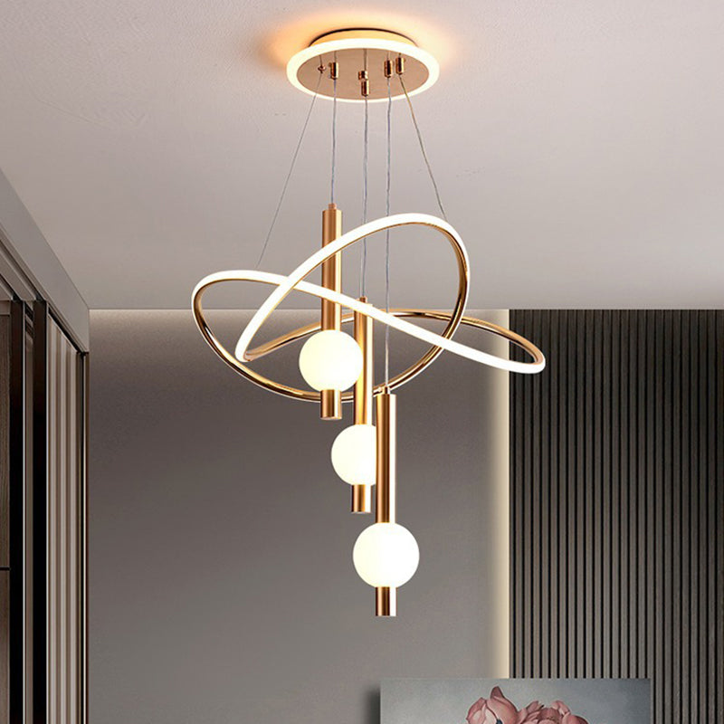 Scandinavian LED Chandelier with Aluminum & Acrylic for Modern Bedroom
