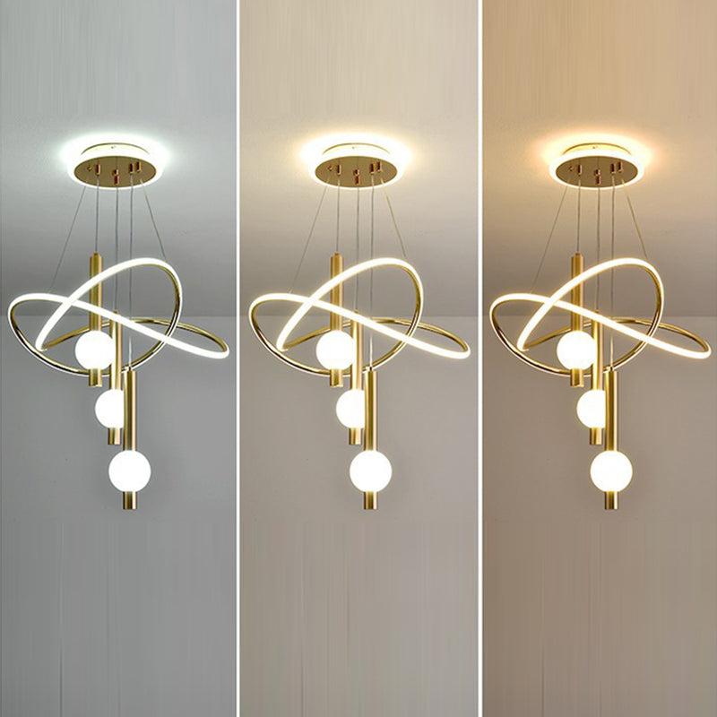 Scandinavian LED Chandelier with Aluminum & Acrylic for Modern Bedroom